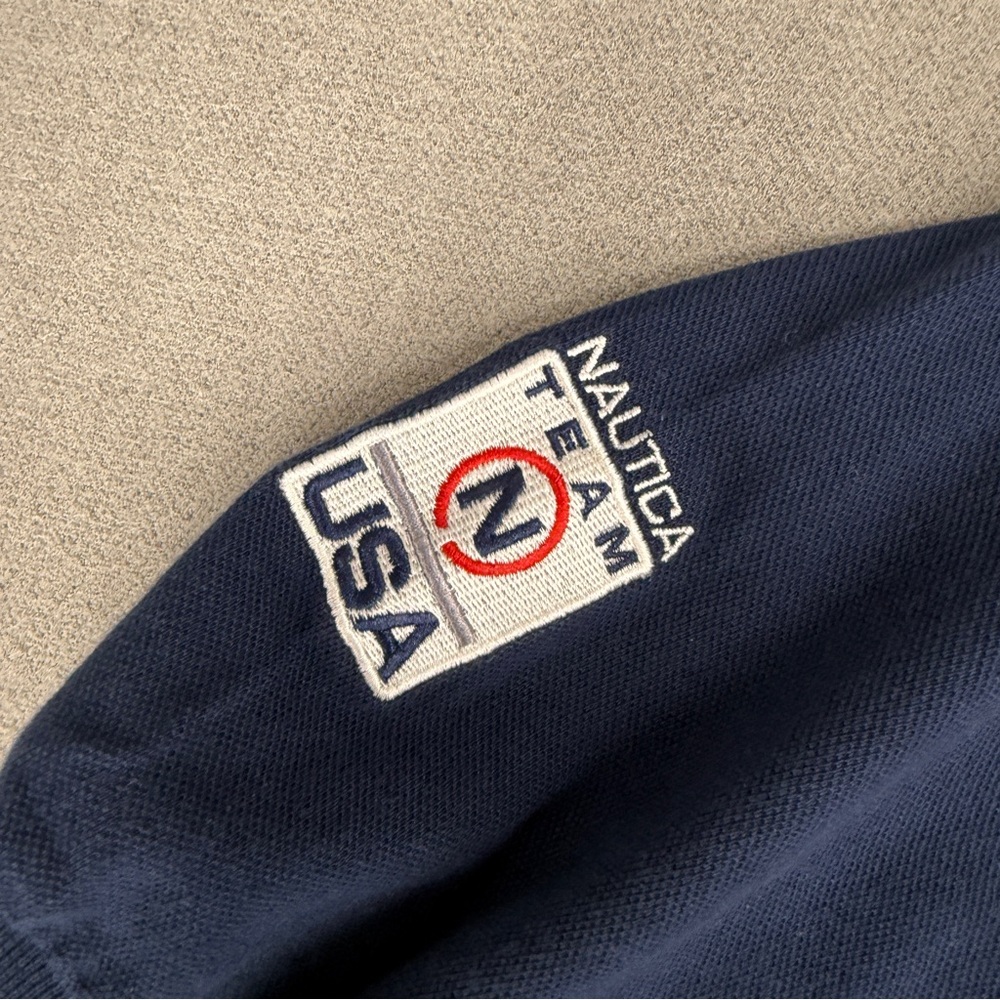 90s Nautica Competition Polo XXL Flag Shirt Colorblock HipHop Y2K Streetwear USA - Picture 5 of 15